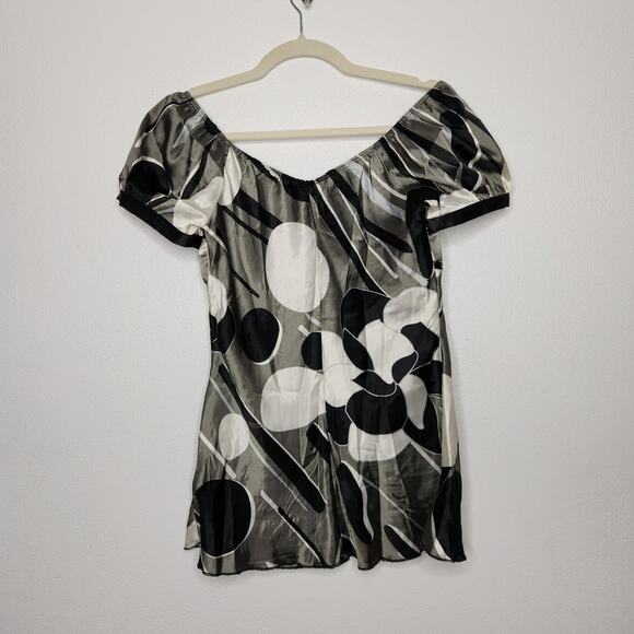 Vintage y2k Studio Y Peplum Office Siren Fairy Grunge Polka Dot Shirt Satin - Picture 7 of 7